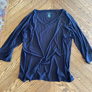 Tommy John Second Skin Micro Rib Sleep Tee - Black Micro Rib / XXL (18)